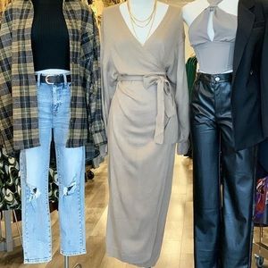 Long Wrapped Sweater Dress